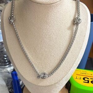 Elegant Silver Knot Necklace